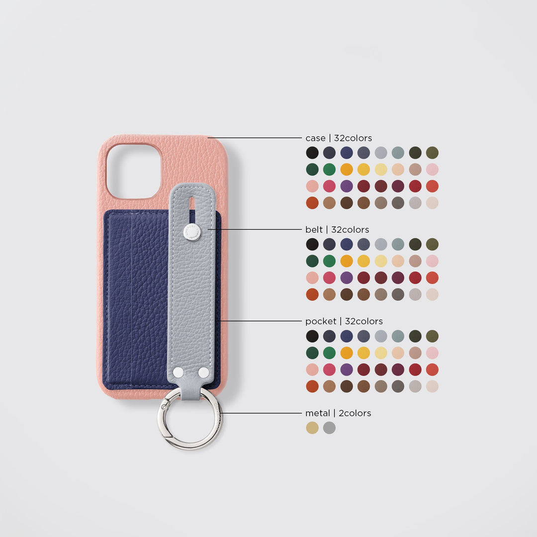 Étui arrière en cuir véritable et TPU compatible MagSafe, tous modèles, avec porte-cartes et dragonne, 32 couleurs, cuir italien grainé, série Galaxy