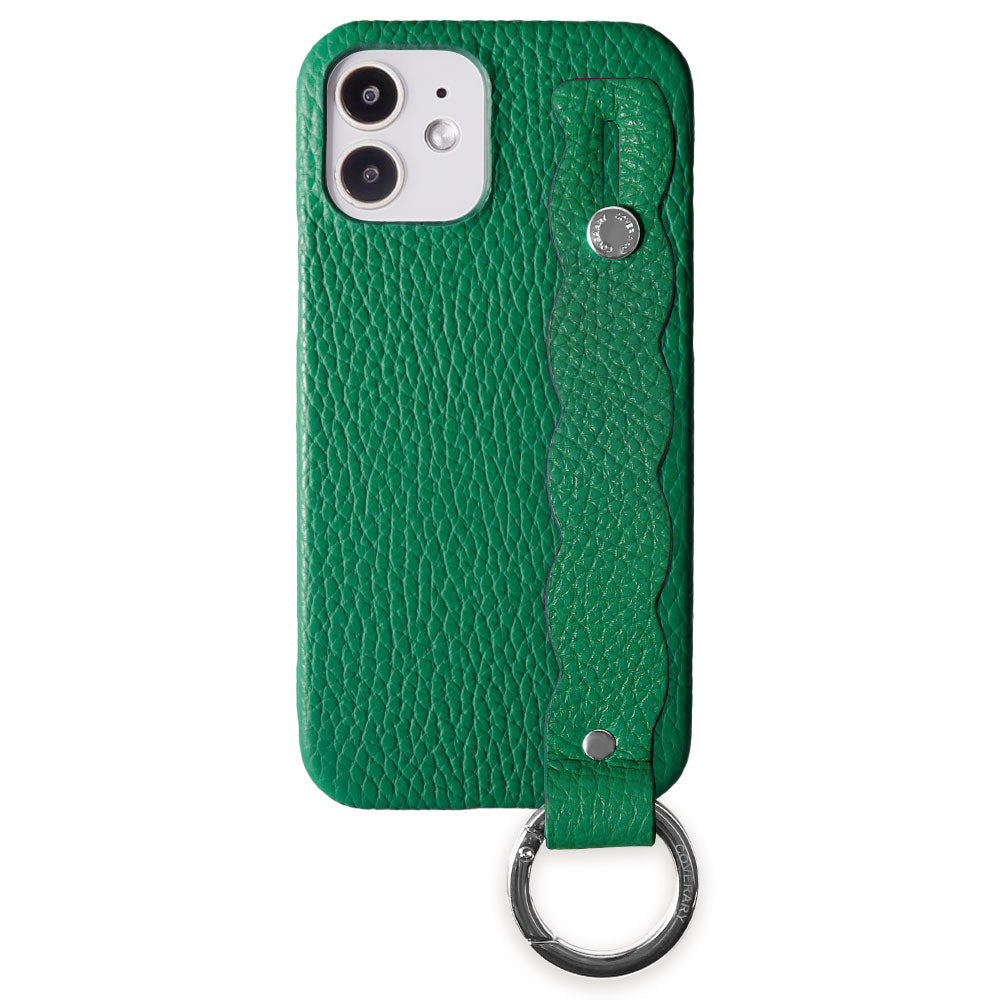 本革 32色 イタリアンシュリンクレザー うねうねハンドベルト付き 背面ケース