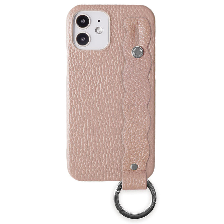 本革 32色 イタリアンシュリンクレザー うねうねハンドベルト付き 背面ケース iPhoneシリーズ