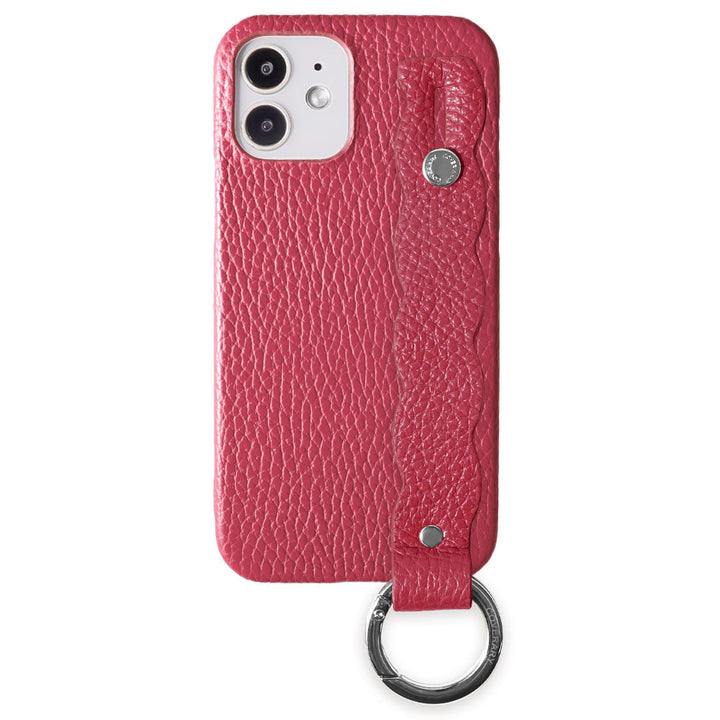 本革 32色 イタリアンシュリンクレザー うねうねハンドベルト付き 背面ケース iPhoneシリーズ