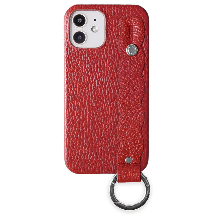 本革 32色 イタリアンシュリンクレザー うねうねハンドベルト付き 背面ケース iPhoneシリーズ