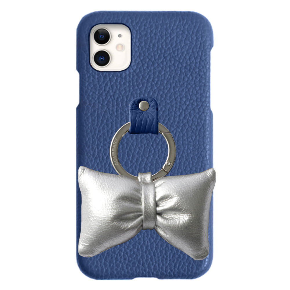 Genuine leather 32 colors Italian shrink leather with padded ribbon smartphone ring back case for iPhone series