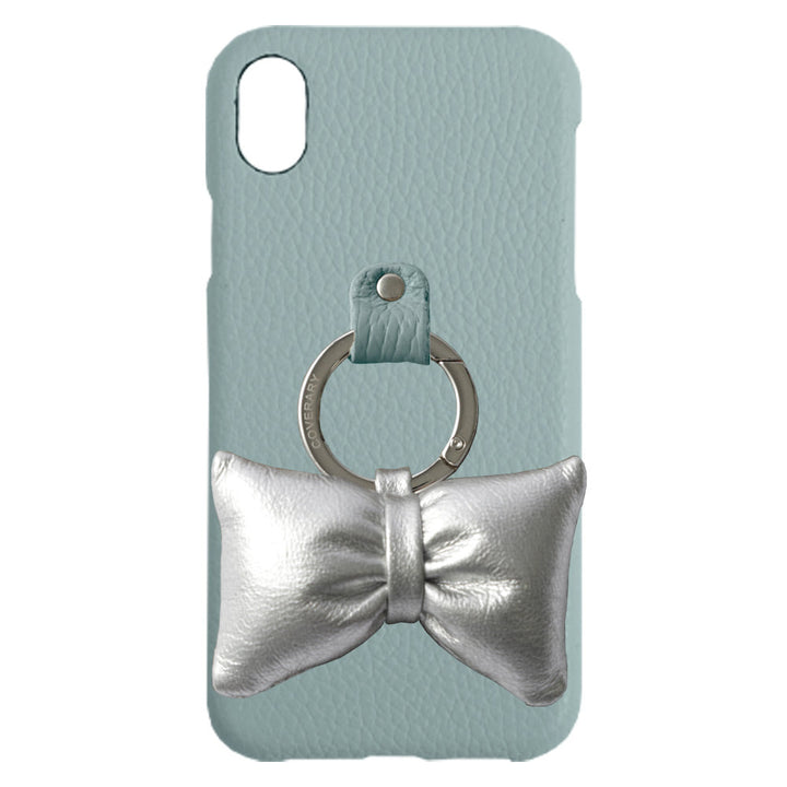 Genuine leather 32 colors Italian shrink leather with padded ribbon smartphone ring back case for iPhone series