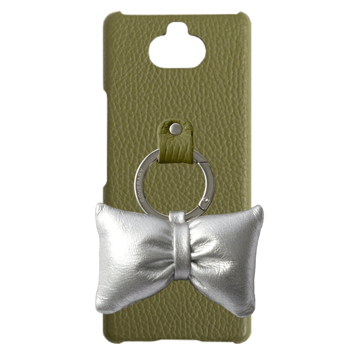 Genuine leather 32 colors Italian shrink leather with padded ribbon smartphone ring back case for iPhone series