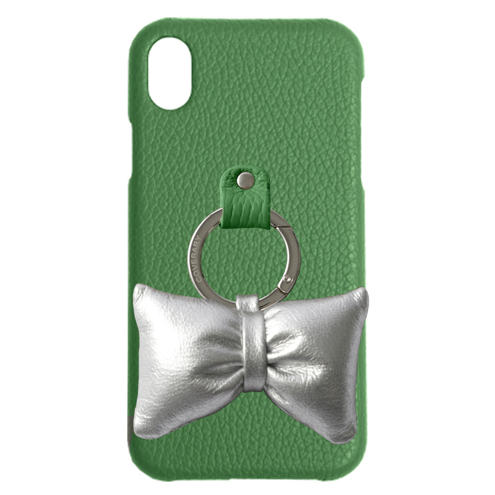 Genuine leather 32 colors Italian shrink leather with padded ribbon smartphone ring back case for iPhone series