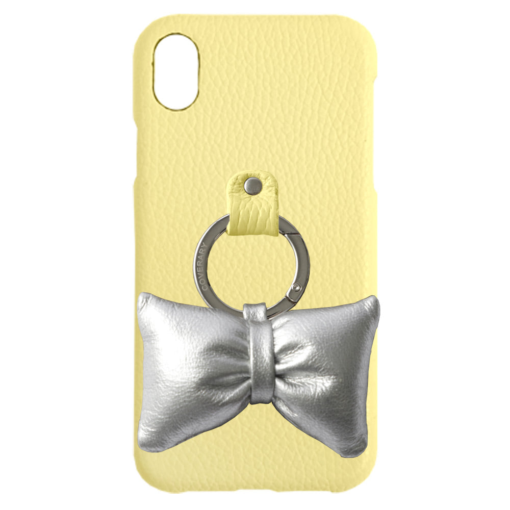 Genuine leather 32 colors Italian shrink leather with padded ribbon smartphone ring back case for iPhone series