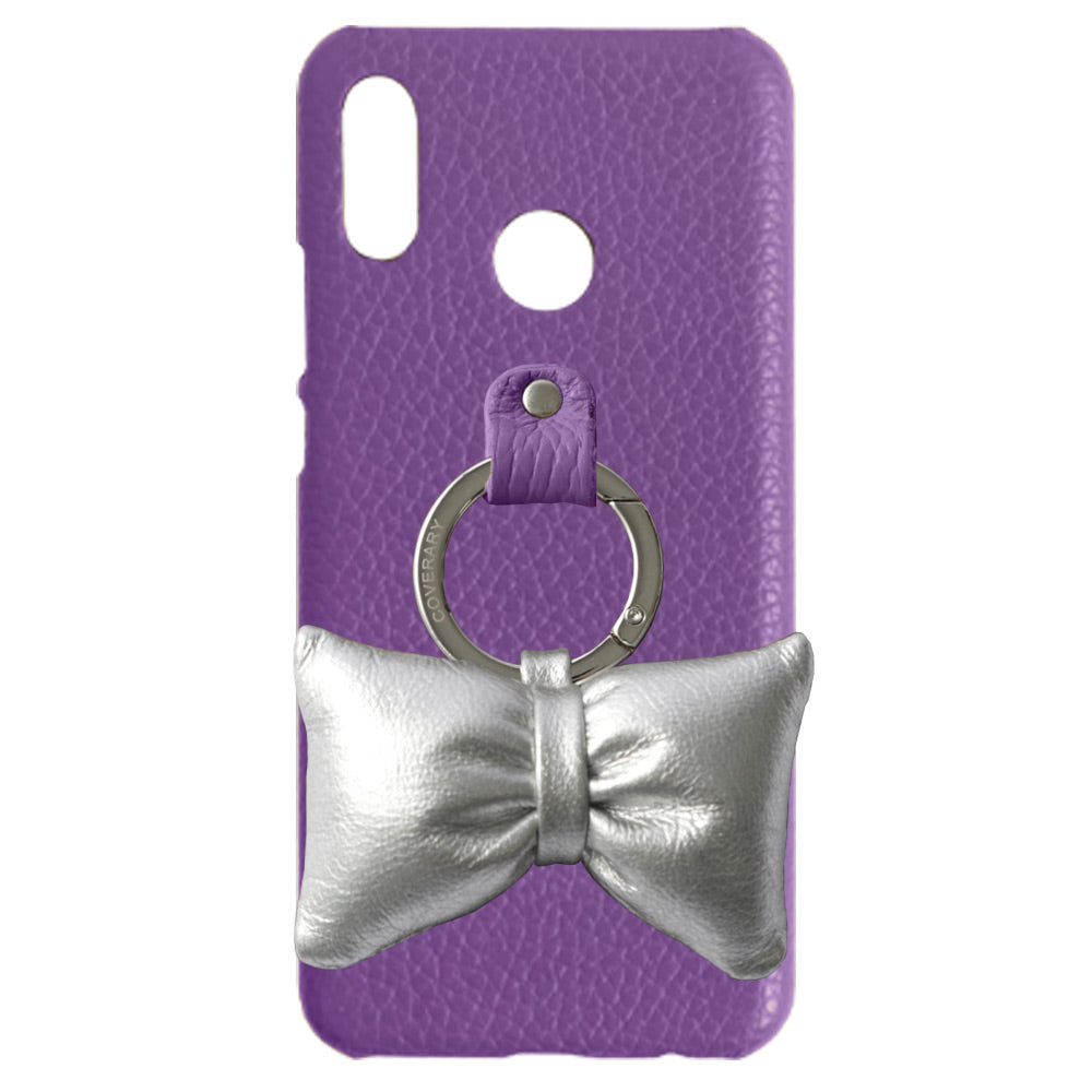 Genuine leather 32 colors Italian shrink leather with padded ribbon smartphone ring back case AQUOS series