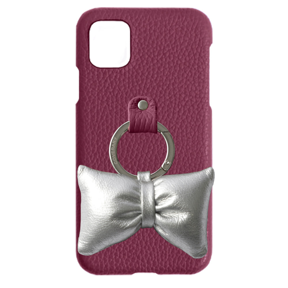 Genuine leather 32 colors Italian shrink leather with padded ribbon smartphone ring back case AQUOS series