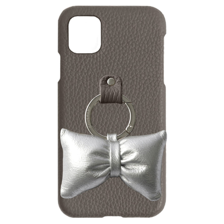 Genuine leather 32 colors Italian shrink leather with padded ribbon smartphone ring back case for iPhone series