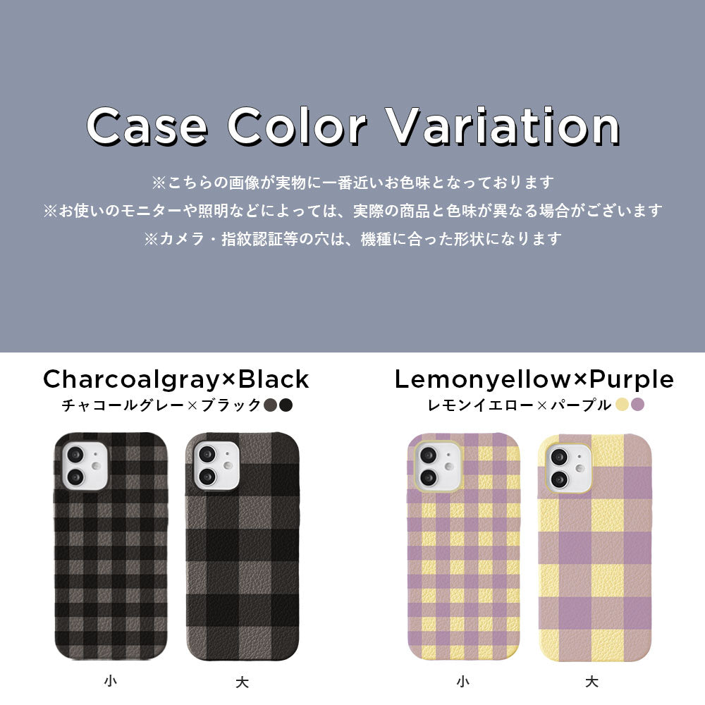 Cuir véritable 32 couleurs cuir italien grainé motif vichy anneau smartphone ruban coque arrière série iPhone