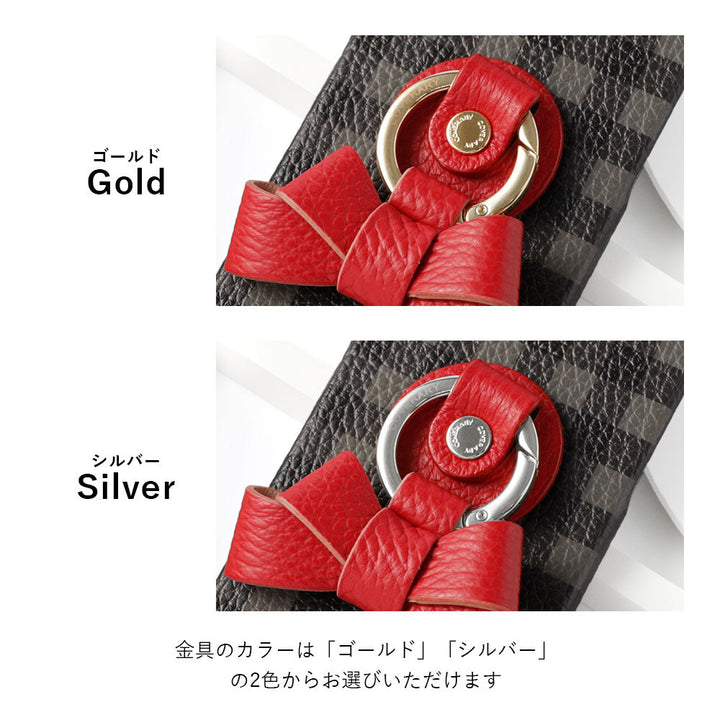 Genuine leather 32 colors Italian shrink leather gingham check pattern ribbon smartphone ring back case Xperia series