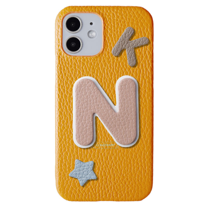 Cuir véritable 32 couleurs ensemble de 3 types de cuir italien grainé avec écusson coque arrière série Galaxy