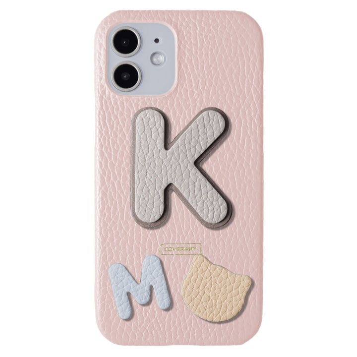 Genuine leather 32 colors Italian shrink leather 3-piece set with patch back case