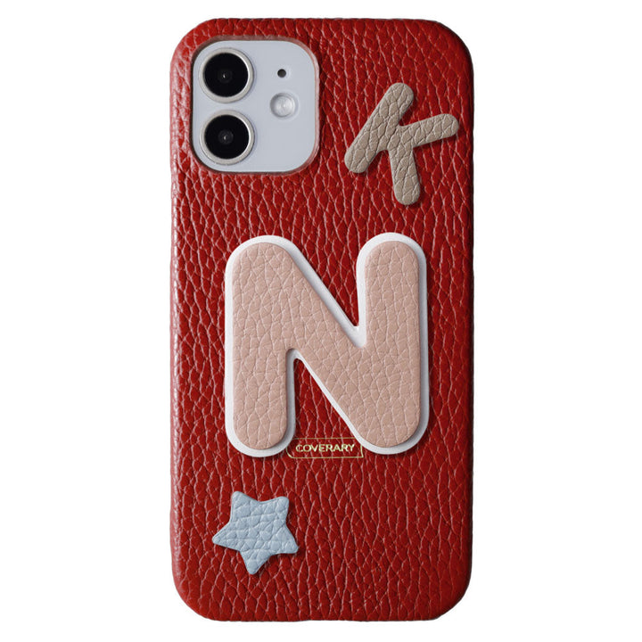 Genuine leather 32 colors Italian shrink leather 3-piece set with patches back case AQUOS series