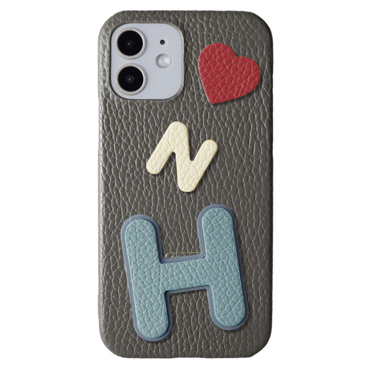 Genuine leather 32 colors Italian shrink leather 3-piece set with patches back case AQUOS series