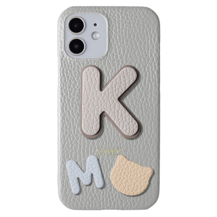 Genuine leather 32 colors Italian shrink leather 3-piece set with patches back case AQUOS series