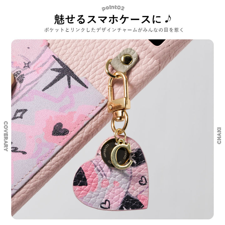 Chiyaki × COVERARY Cuir véritable Charm initial & étui arrière collaboratif avec poche