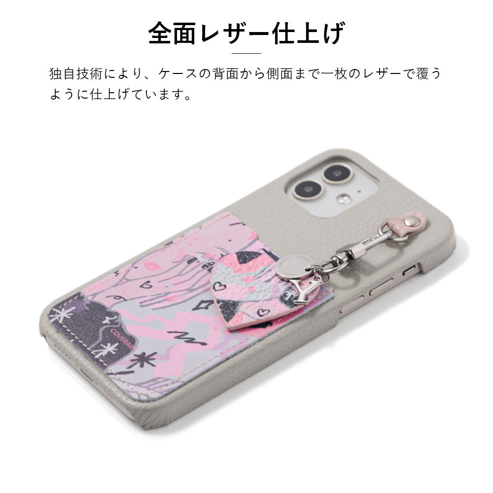 Chiyaki × COVERARY Cuir véritable Charm initial & étui arrière collaboratif avec poche