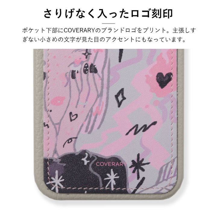 Chiyaki × COVERARY Cuir véritable Charm initial & étui arrière collaboratif avec poche