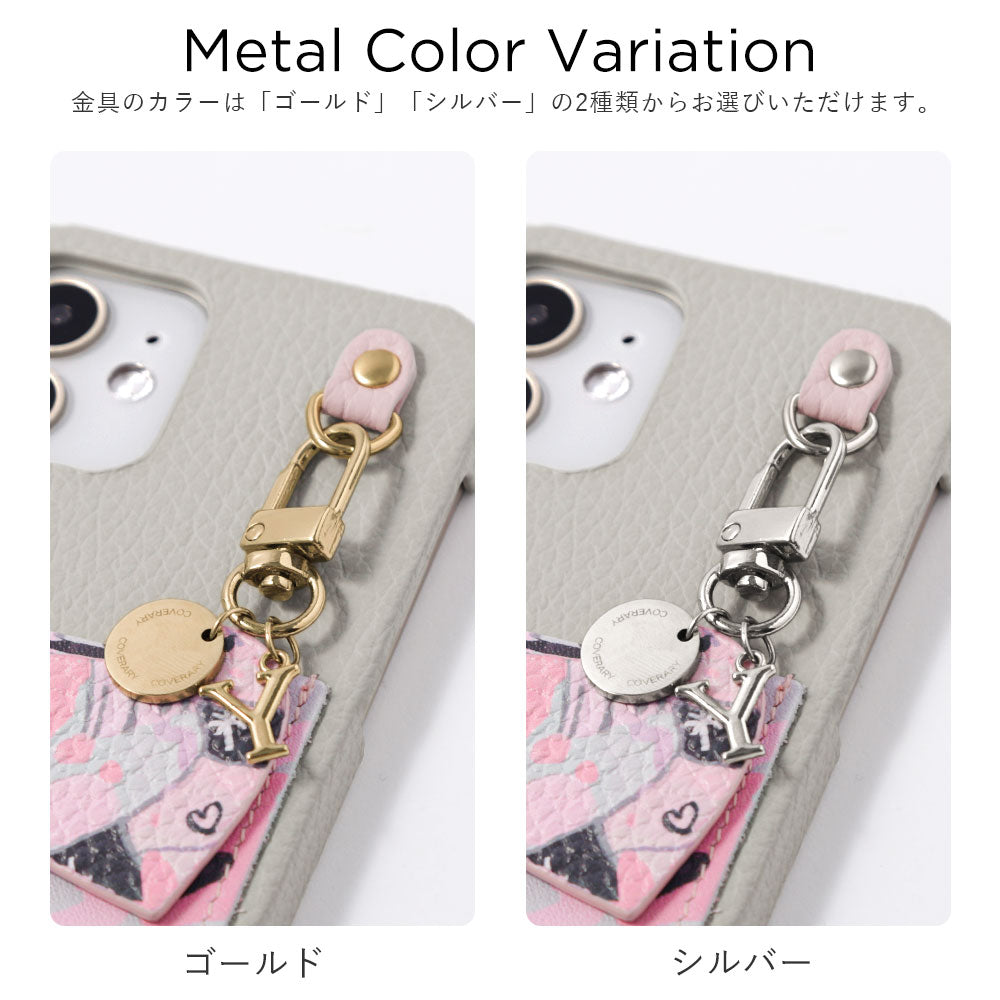 Chiyaki × COVERARY Cuir véritable Charm initial & étui arrière collaboratif avec poche