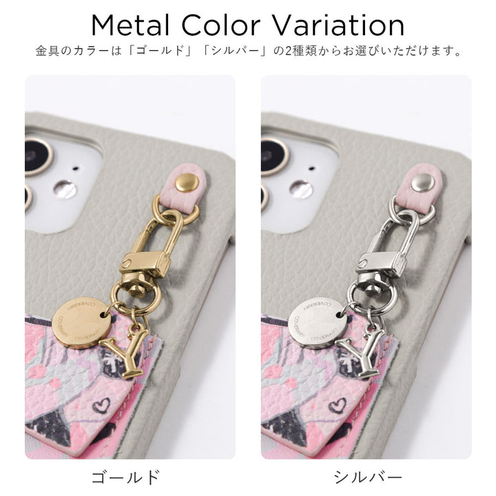 Chiyaki × COVERARY Cuir véritable Charm initial & étui arrière collaboratif avec poche