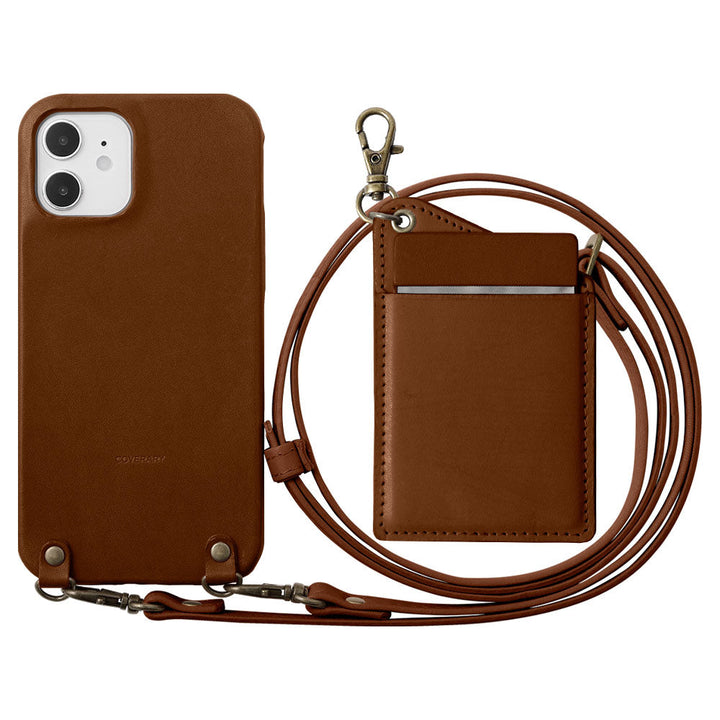 Genuine leather Tochigi leather stainless steel mirror with shoulder strap back case Xperia series