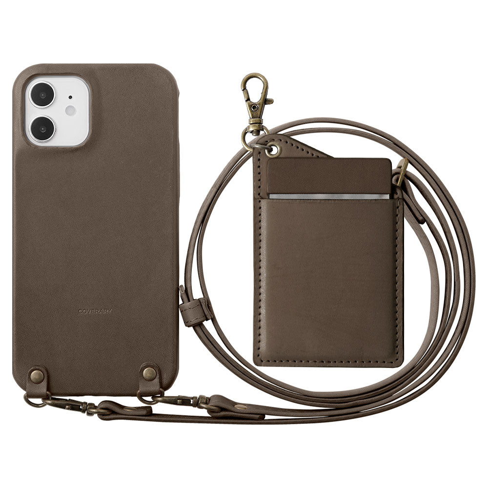 Genuine leather Tochigi leather stainless steel mirror with shoulder strap back case AQUOS series