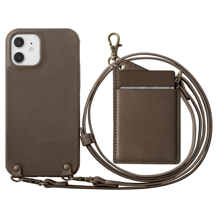 Genuine leather Tochigi leather stainless steel mirror with shoulder strap back case AQUOS series