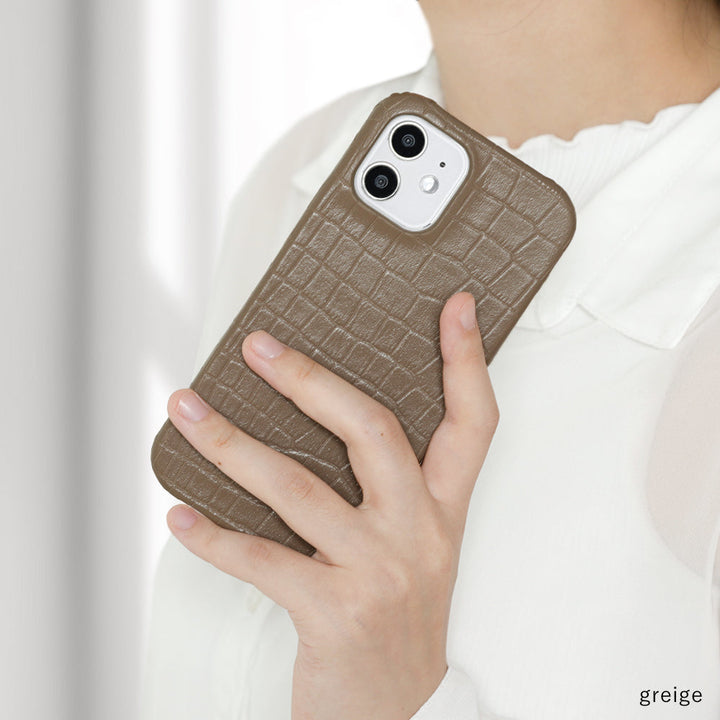 本革 オリジナルレザー ドマーニ クロコ 背面ケース Xperiaシリーズ