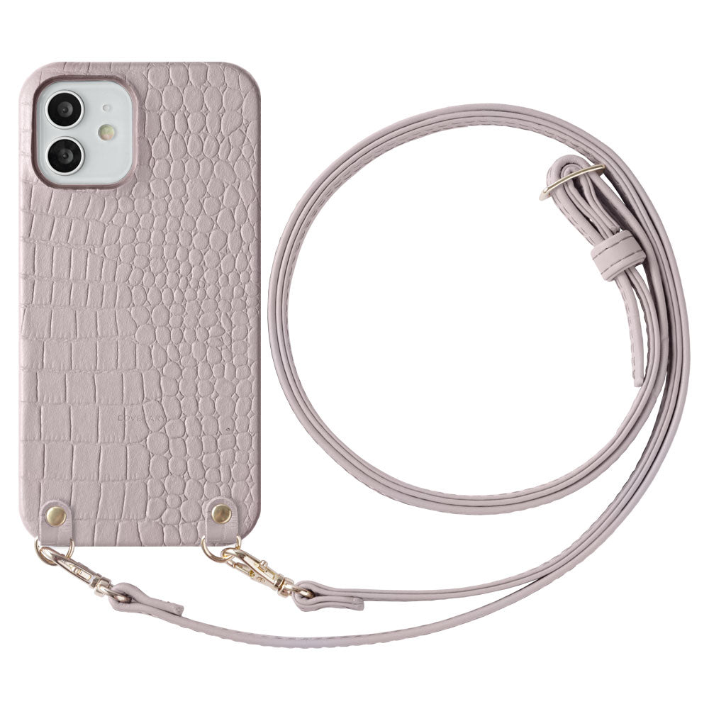 Cuir véritable Original cuir Domani Croco avec bandoulière Étui arrière Série AQUOS