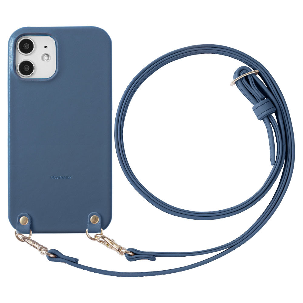 Étui arrière en cuir véritable original Domani lisse avec bandoulière pour la série Xperia