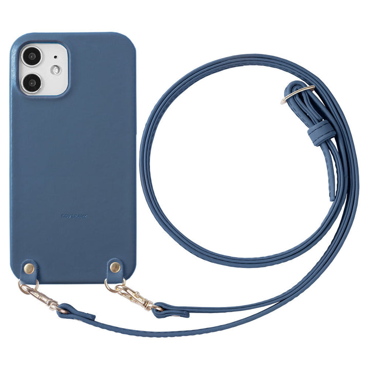 Étui arrière en cuir véritable original Domani lisse avec bandoulière pour la série Xperia