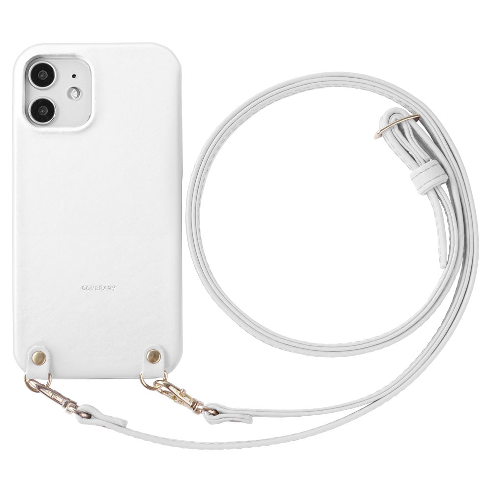 Étui arrière en cuir véritable original Domani lisse avec bandoulière pour la série Galaxy