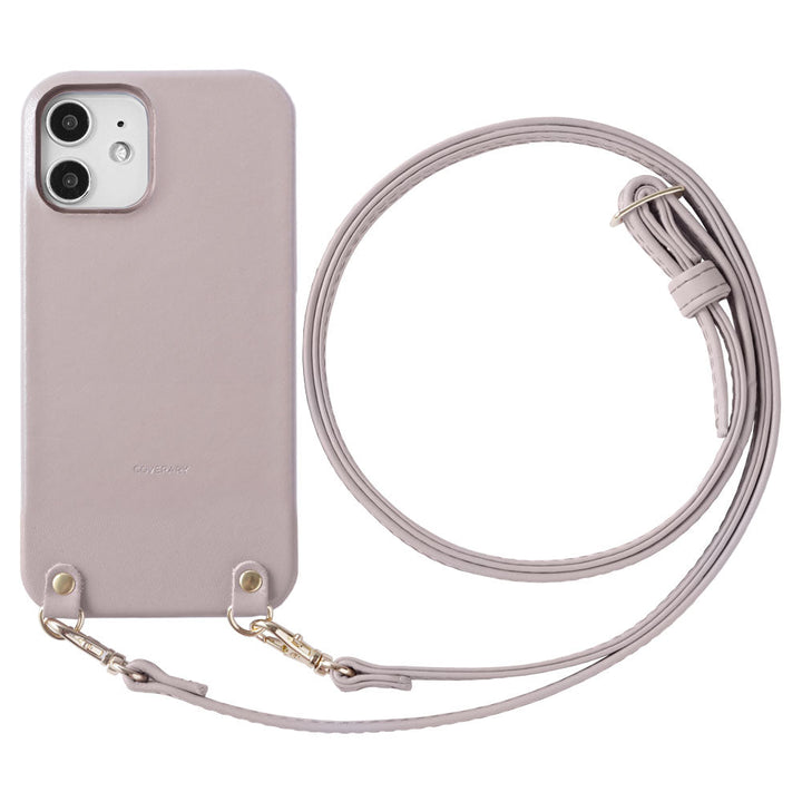 Étui arrière en cuir véritable original Domani lisse avec bandoulière pour la série Xperia