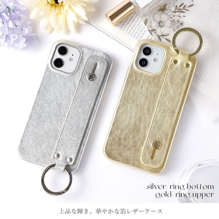 Genuine leather foil leather with hand belt back case Xperia series