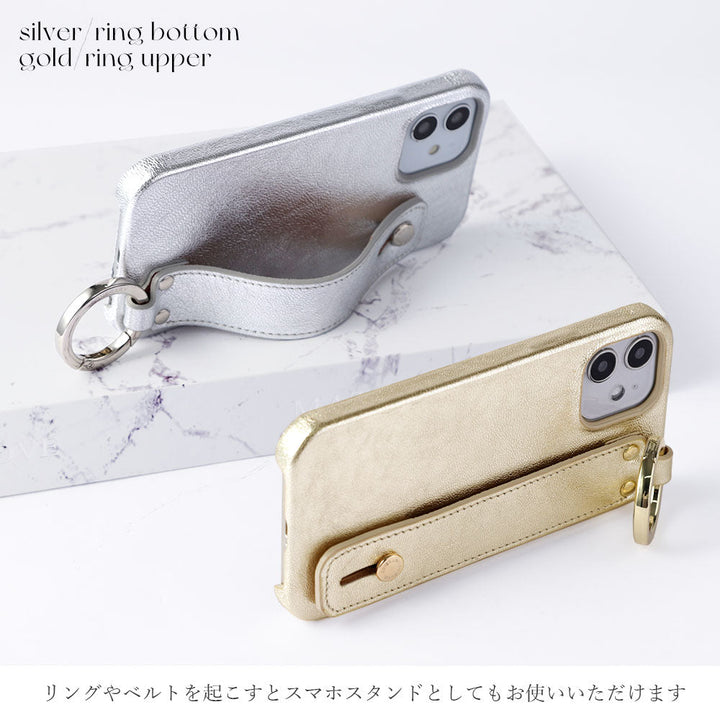 Étui arrière en cuir véritable avec ceinture à main en cuir métallisé et bandoulière pour la série Google Pixel