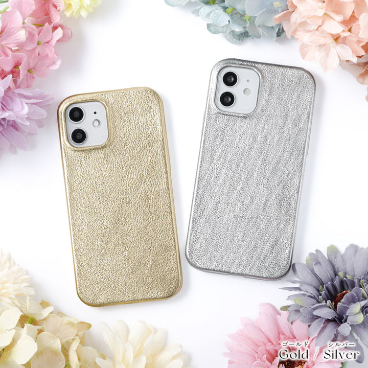 Samsung Galaxy Z Flip対応 本革 箔レザー 背面ケース