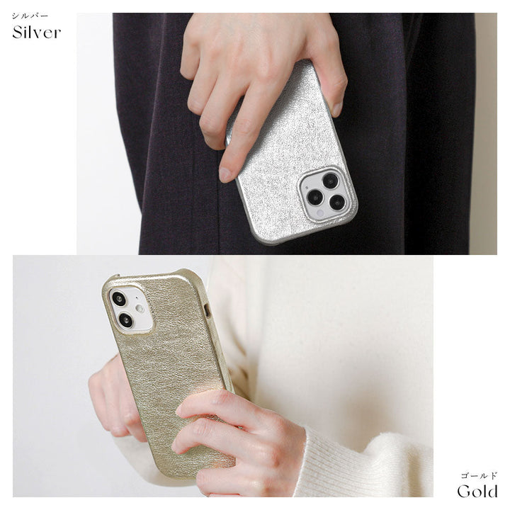 Samsung Galaxy Z Flip対応 本革 箔レザー 背面ケース