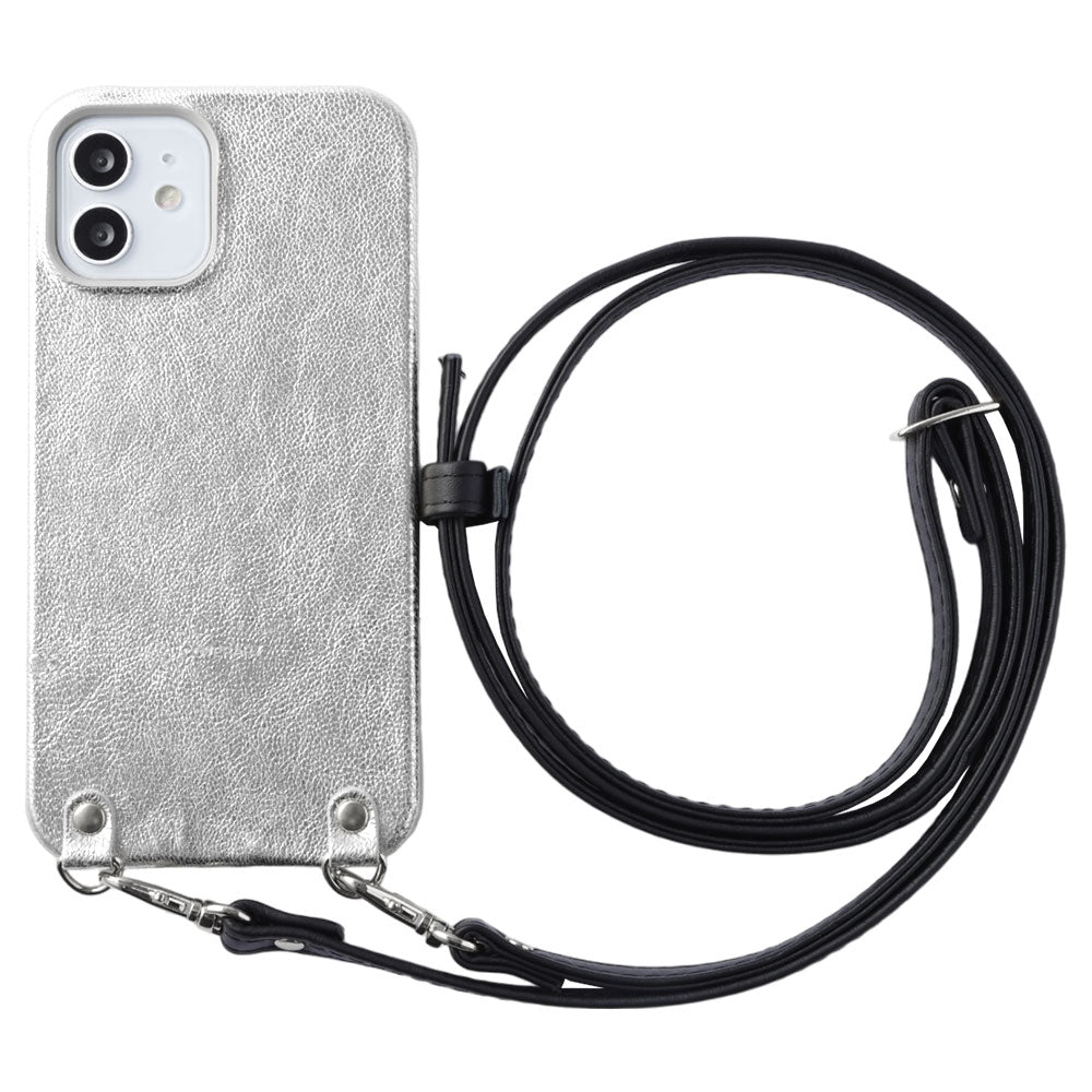 Genuine leather foil leather shoulder strap attached back case