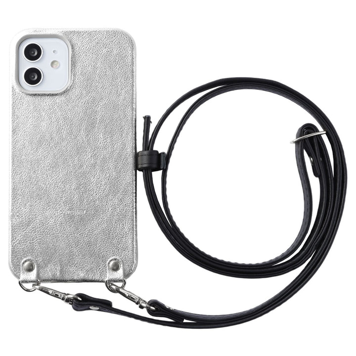 Genuine leather foil leather shoulder strap attached back case