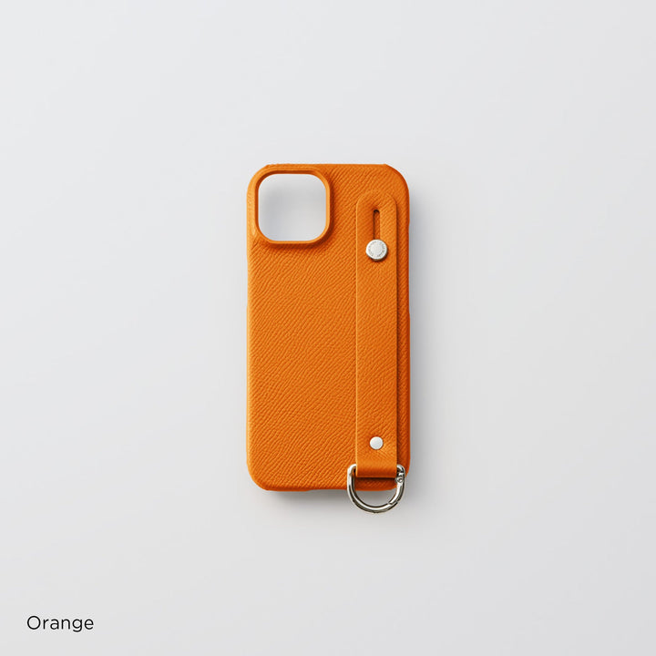 本革 フランス製レザー ヴォー・エプソン ハンドベルト付き 背面ケース iPhoneシリーズ