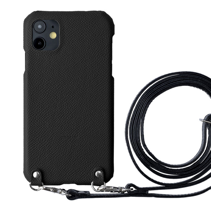 Cuir véritable Cuir français Veau Epsom avec bandoulière Étui arrière Série AQUOS