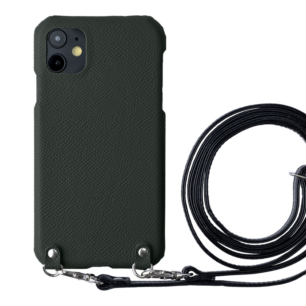 Cuir véritable Cuir français Veau Epsom avec bandoulière Étui arrière Série Galaxy