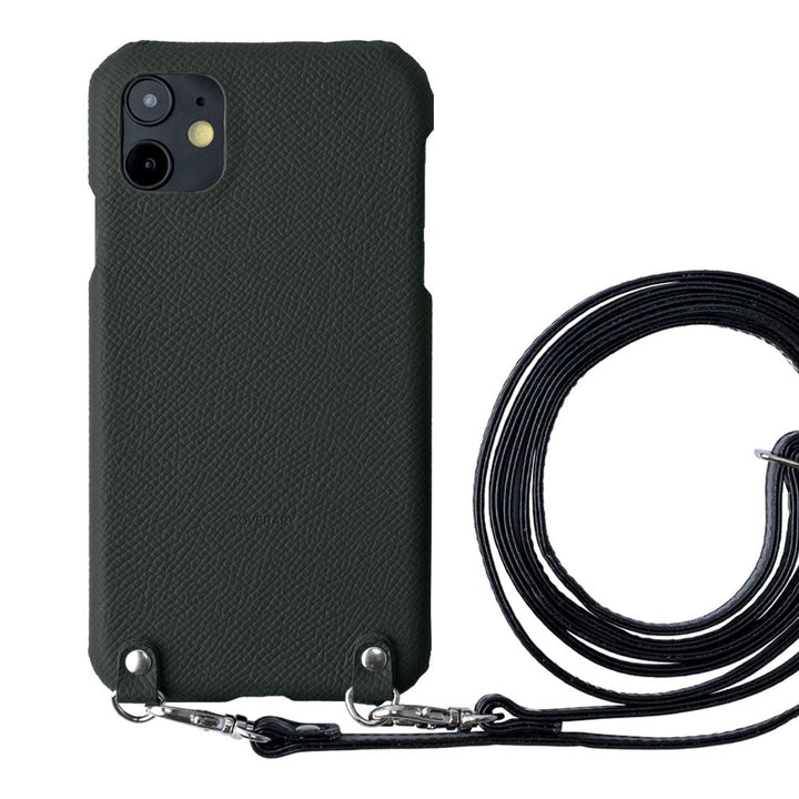 Cuir véritable Cuir français Veau Epsom avec bandoulière Étui arrière Série AQUOS