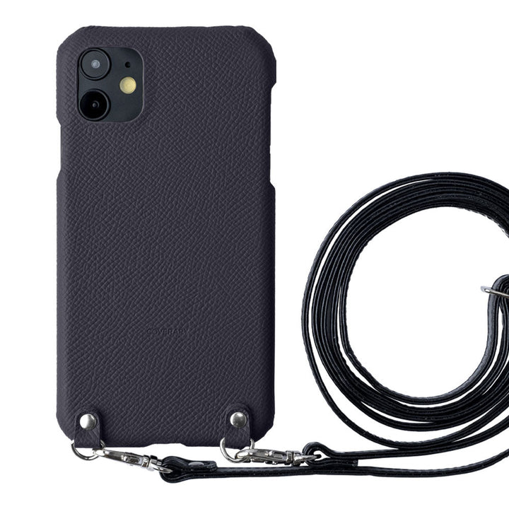 Cuir véritable Cuir français Veau Epsom avec bandoulière Étui arrière Série AQUOS