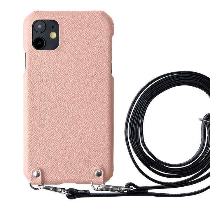 Cuir véritable Cuir français Veau Epsom Avec bandoulière Étui arrière Série iPhone