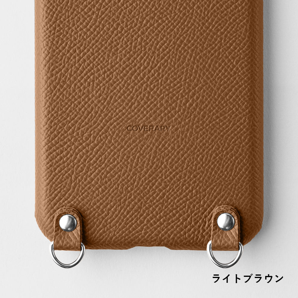 Cuir véritable Cuir français Veau Epsom Avec bandoulière Étui arrière Série iPhone