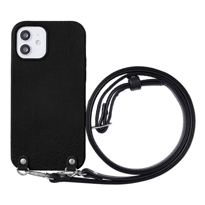 Genuine leather soft leather textured shoulder strap attached back case