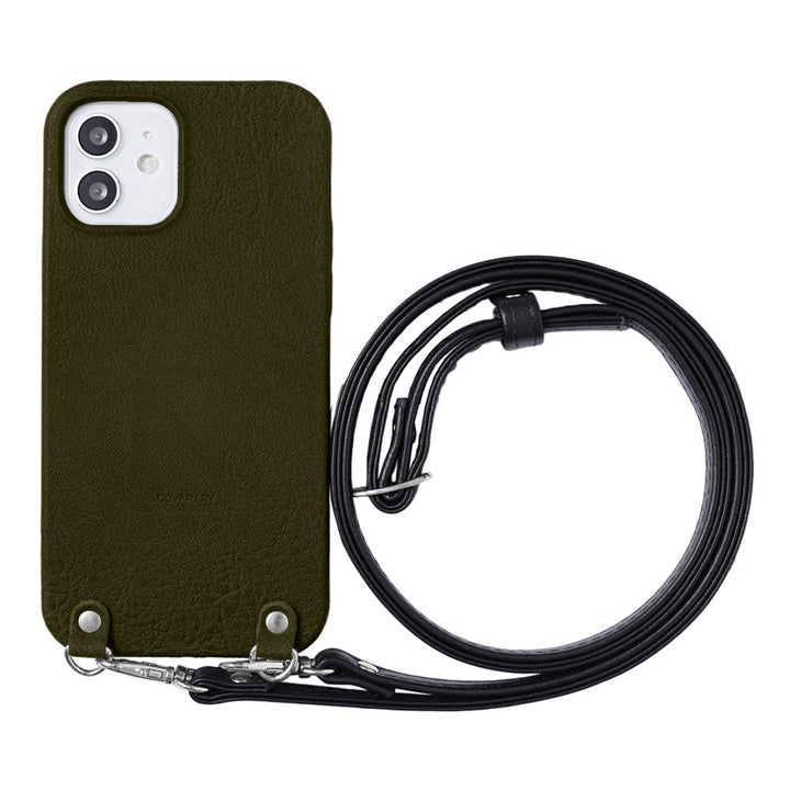 Étui arrière en cuir véritable, cuir souple, finition grainée, avec bandoulière, série Galaxy