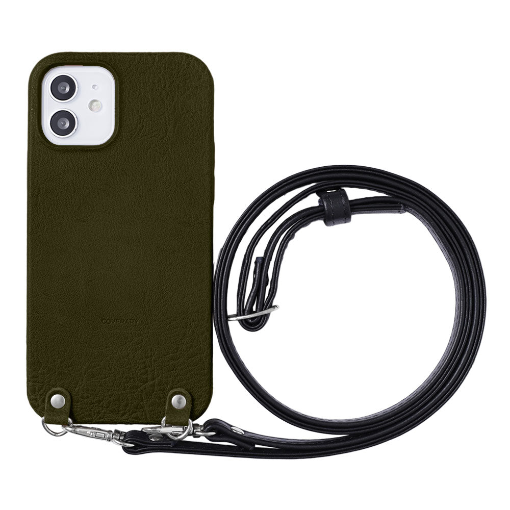 Étui arrière en cuir véritable, cuir souple, finition grainée, avec bandoulière, série Xperia